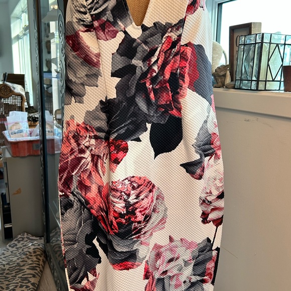 STRAPPY ROSE HALTER DRESS WITH - Red- Pink/ Gray/Black W/ White Backing - Picture 7 of 13